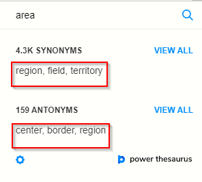 list of synonyms and antonyms after changing their display count