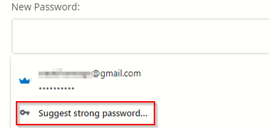 generating a strong secure password using Google Chrome