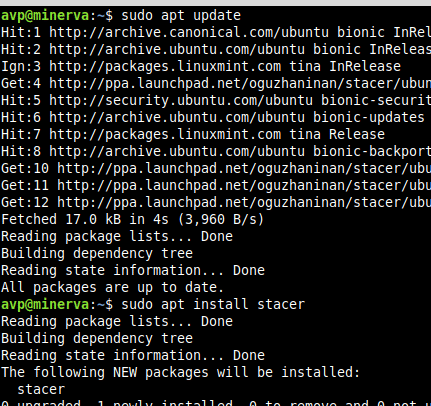 installing Stacer in Linux Mint