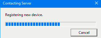 device registration in progress for the Sync desktop client
