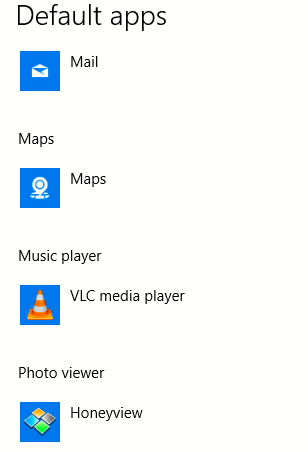 VLC player set as the default music player in Windows 10