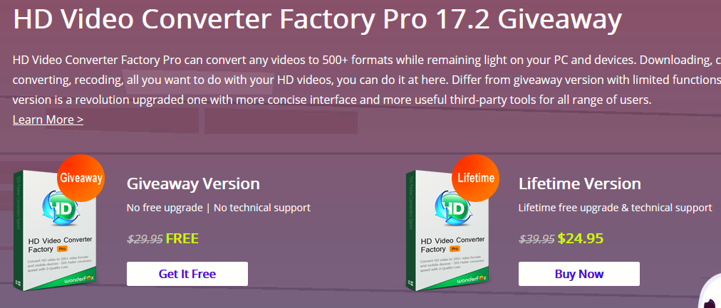 HD Video Converter Factory Pro giveaway download