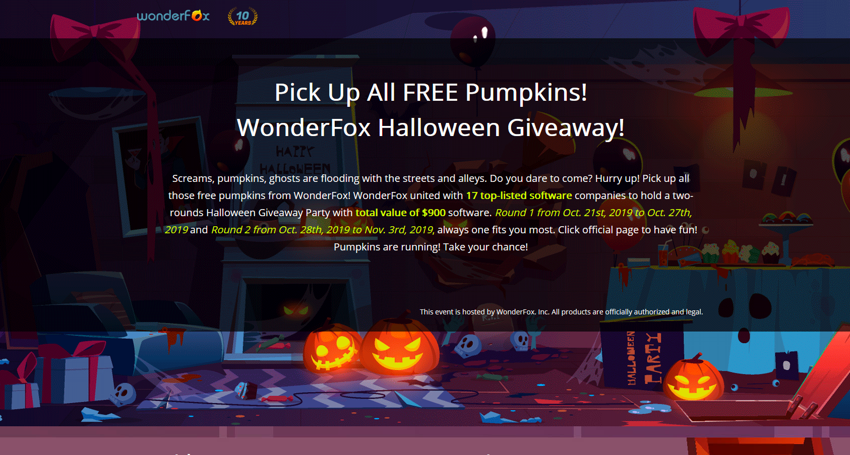 WonderFox Halloween Giveaway party