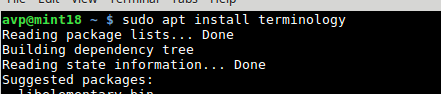 installing Terminology in Linux Mint and Ubuntu