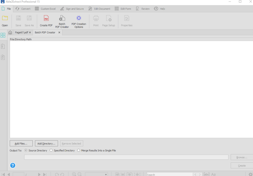 batch pdf creator in Able2Extract Professional 15