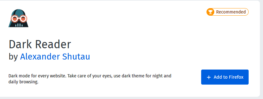 Dark Reader Firefox add-on