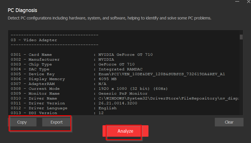 PC Diagnosis tool in Smart Game Booster