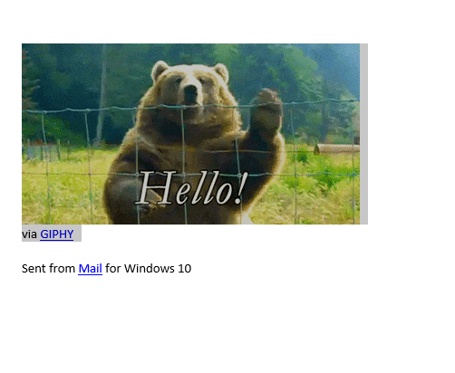 gifs in Mail app for Windows using GIPHY for Chrome