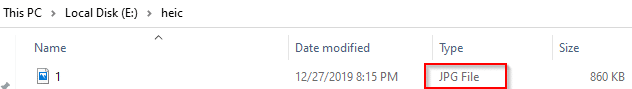 JPG images from HEIC images using HEIC File Converter