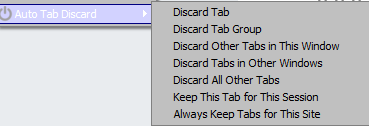 right-click on any tab to bring up Auto Tab Discard actions