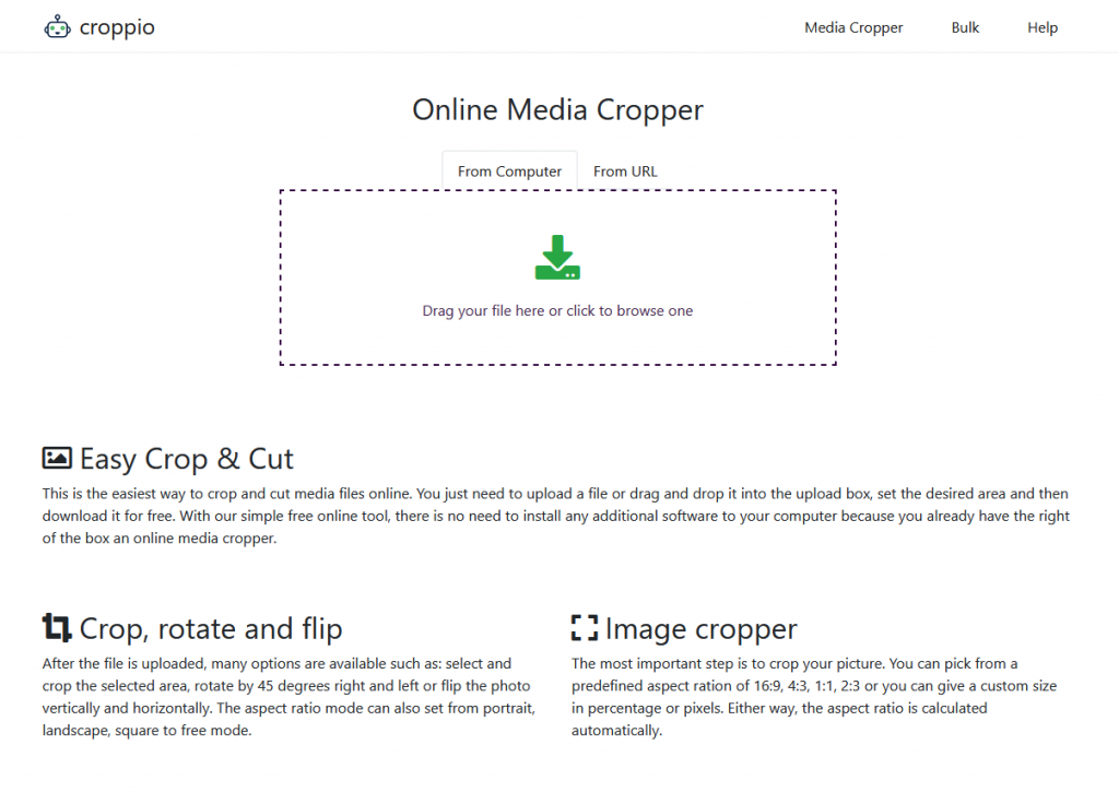 Croppio homepage