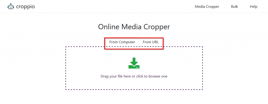 uploading images to Croppio for resizing