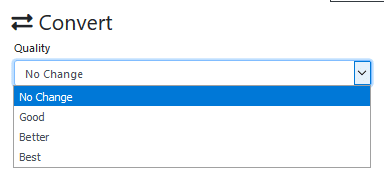 selecting output image quality in Croppio