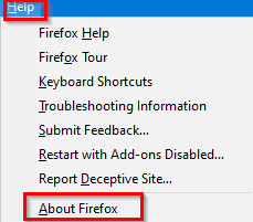 checking Firefox version