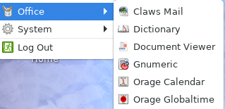 Office apps like Gnumeric and Orage Calendar are installed by default in Fedora Xfce