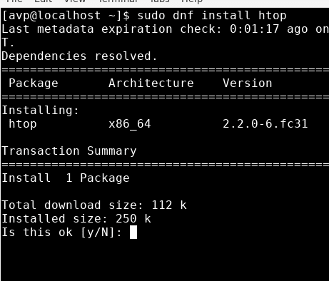 installing packages from the command line in Fedora Xfce using dnf