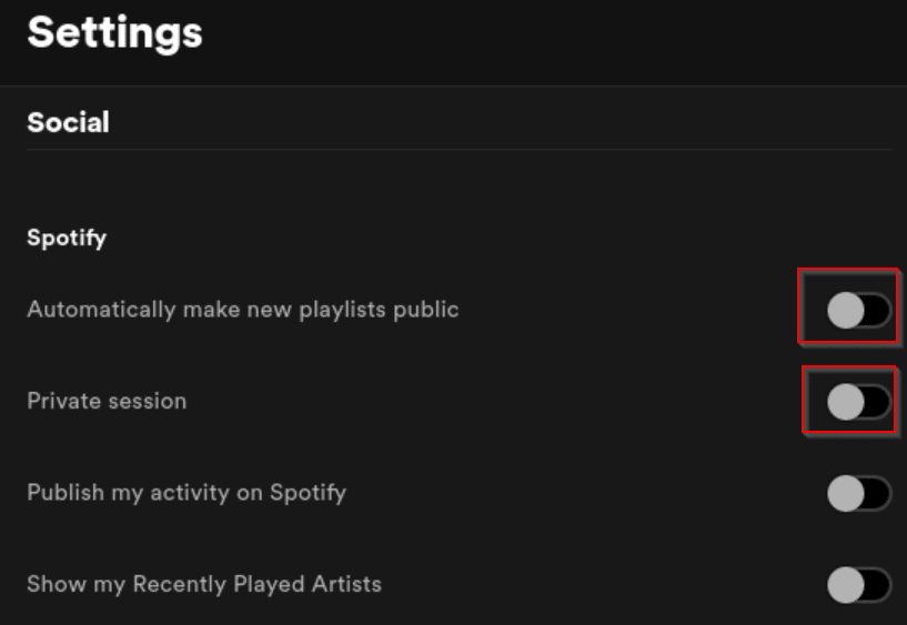 making default playlists public or launching a private session through Spotify settings for the Linux Mint app