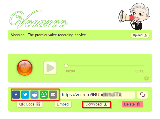 downloading recorded audio clips from vocaroo