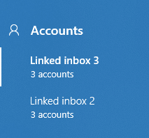 multiple linked inboxes in Windows 10 Mail app