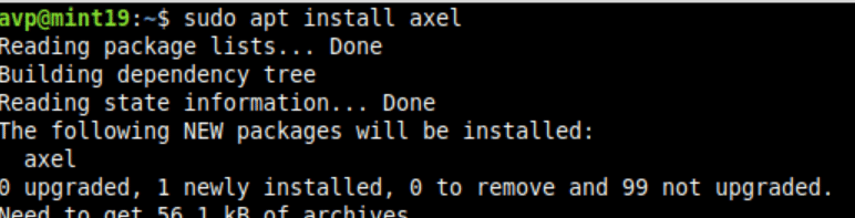 installing axel in Linux Mint