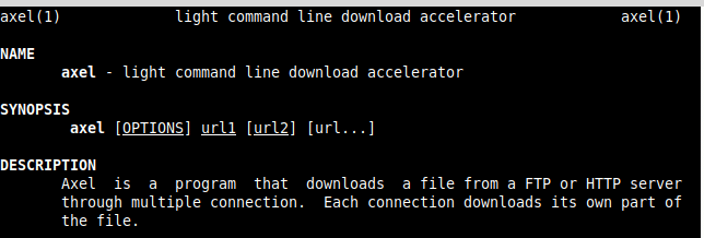man page for axel
