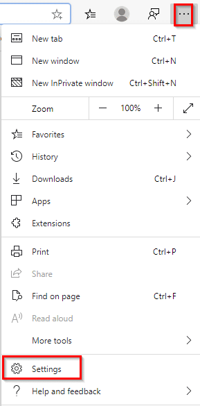 accessing Edge settings