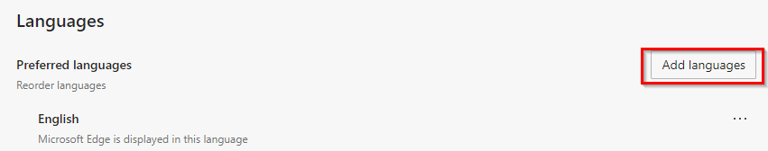 adding a new language in Edge browser