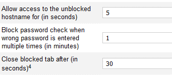 access limit for blocked websites in Block Site