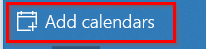Add calendars option in Windows 10 Calendar app