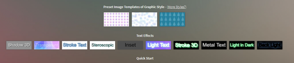 selecting graphics and text template in Background Generator