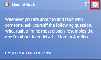 accessing Mindful Break options in Chrome