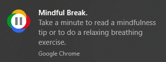 badge icon and web notification for Mindful Break Chrome extension