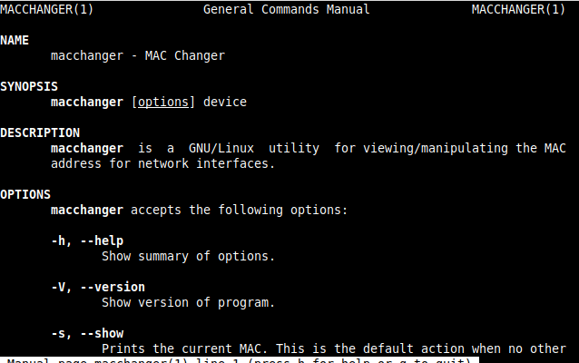 macchanger man page