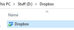 Dropbox folder at a new location in Windows