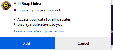 installing Snap Links Plus add-on in Firefox