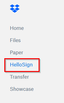 HelloSign feature in Dropbox