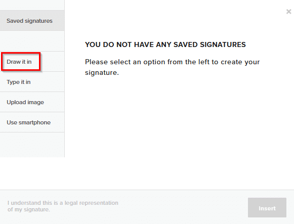 various ways to add signatures in HelloSign 