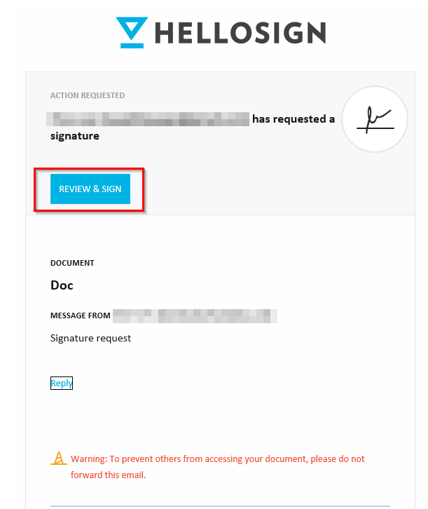 signing received documents from HelloSign 