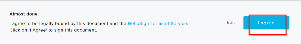 agreeing to ToS for HelloSign 