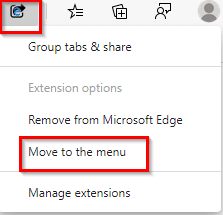 moving Group tabs & share add-on icon to Edge menu