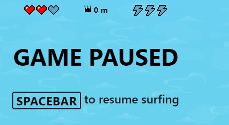 pause and resume the Surf game in Edge