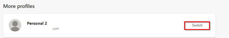 switching between different profiles in the new Edge browser