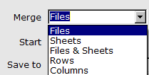 different merge options in Excel Merger