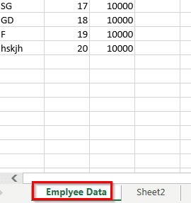 source excel file with a worksheet