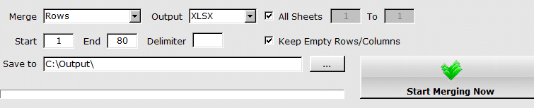 choosing rows to be merged using Excel Merger