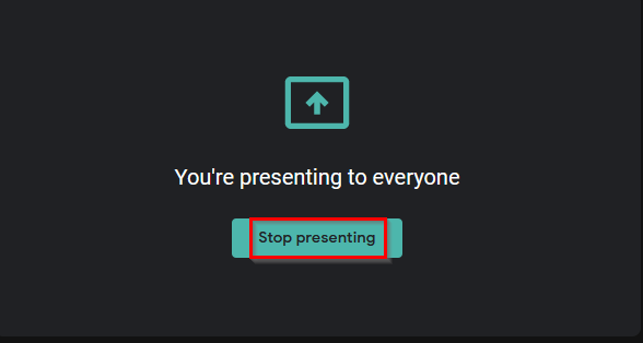 ending presentation when using Google Meet