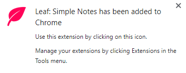 Leaf: Simple Notes added to Google Chrome