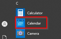 Calendar in Windows 10