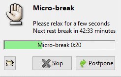 taking a micro-break in Workrave