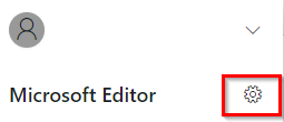 accessing settings in Microsoft Editor